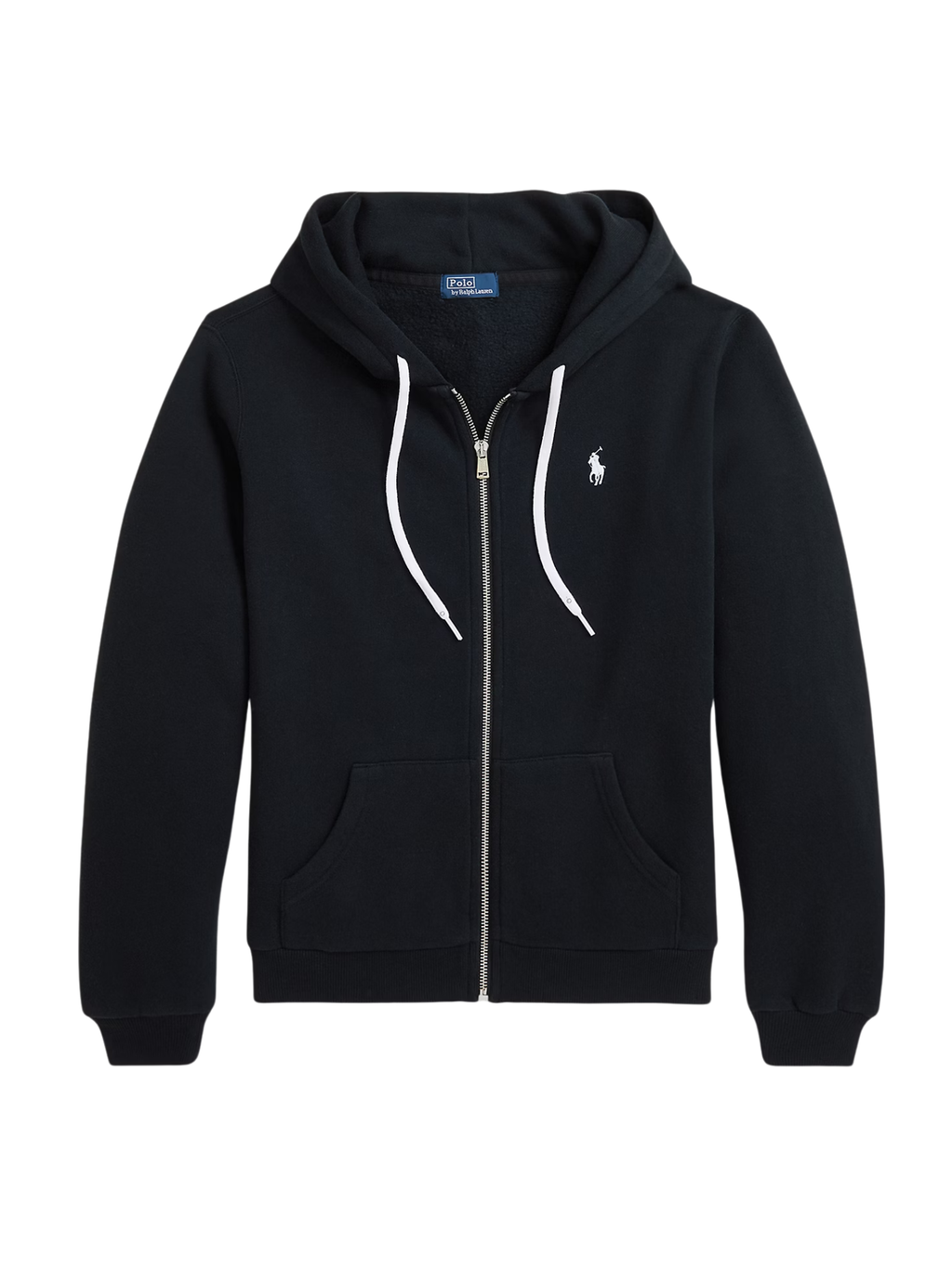 RALPH LAUREN WOMEN Fleece Full-Zip Hoodie Polo Black