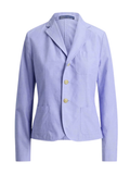 RALPH LAUREN WOMEN Single-breasted Shrunken Cotton Blazer Classic Medium Blue