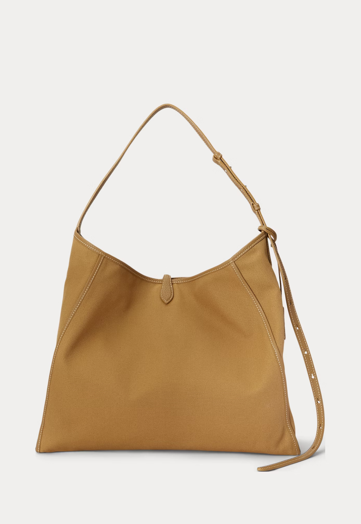 RALPH LAUREN WOMENS Polo Play Canvas Messenger Bag Berkshire Tan