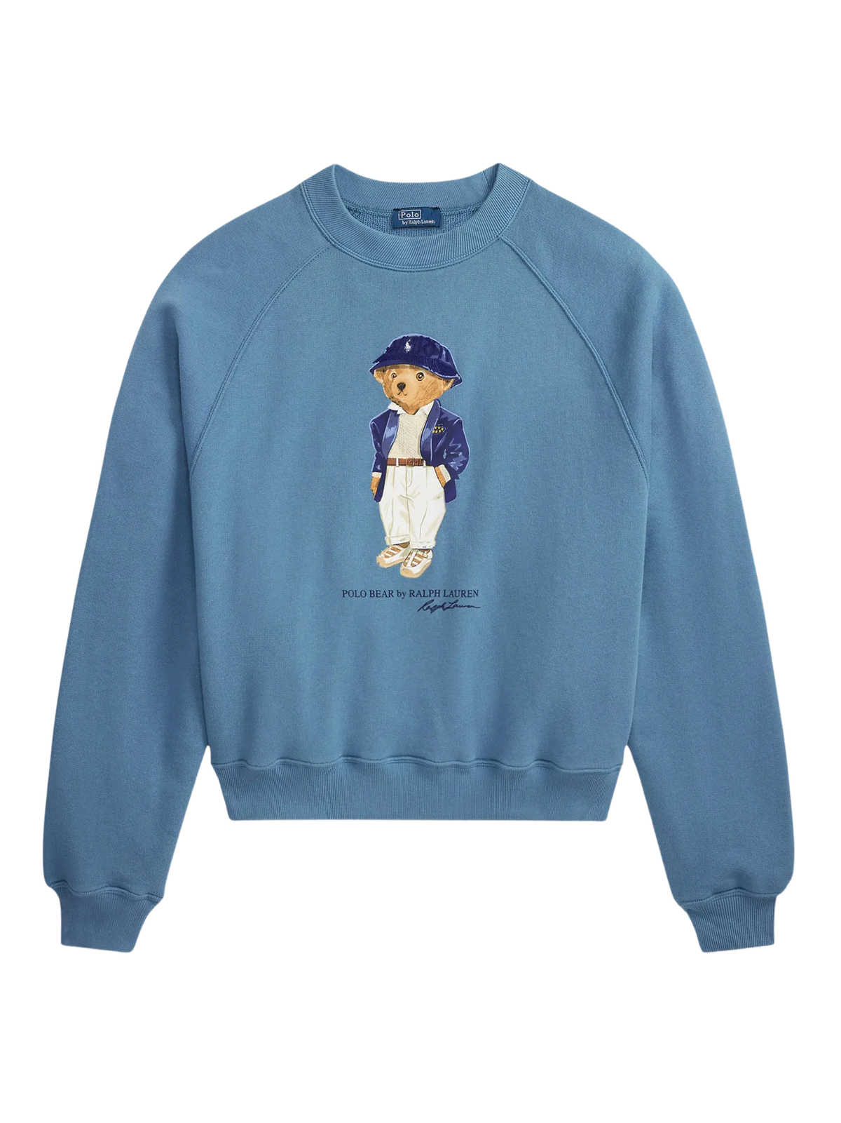 RALPH LAUREN WOMEN Polo Bear Lightweight Fleece Crewneck Camp Blue