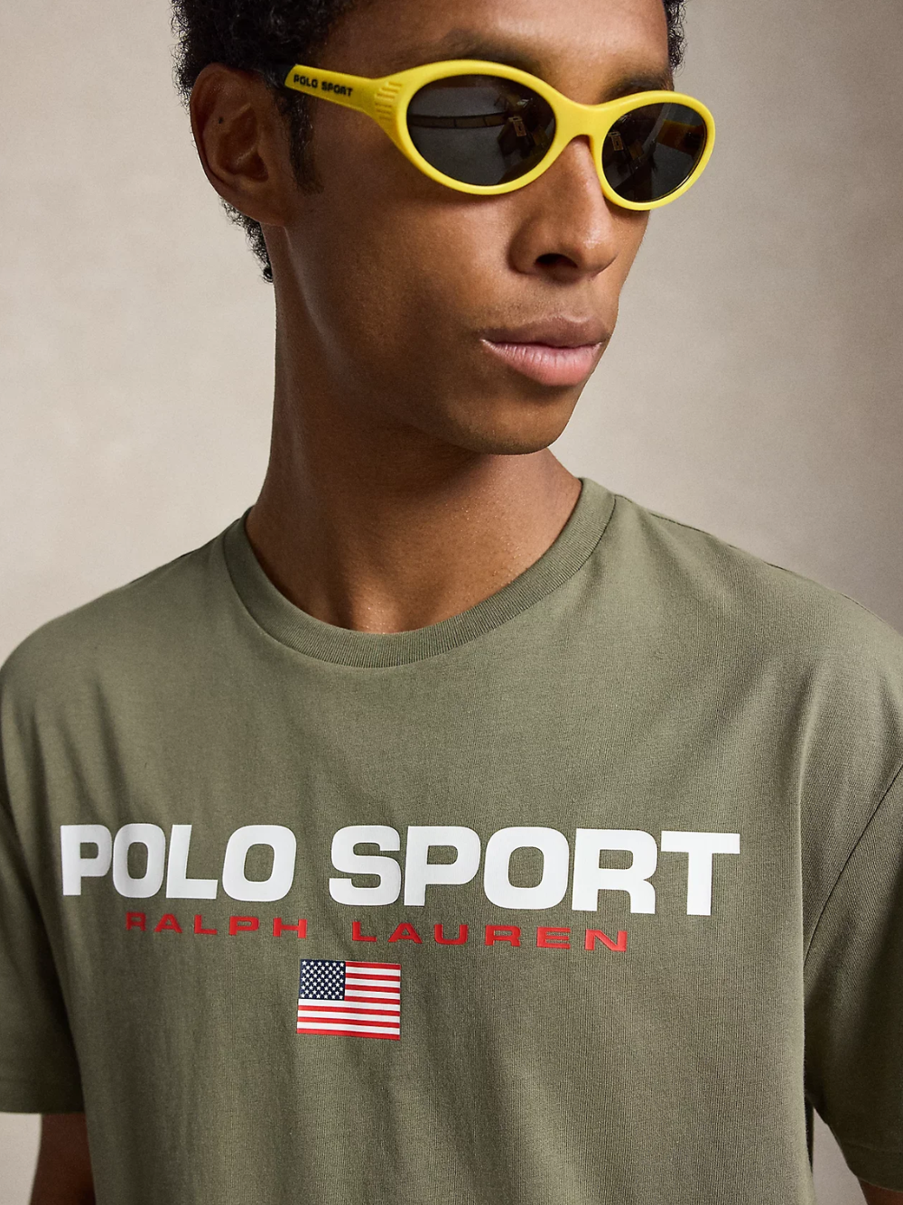RALPH LAUREN Classic Fit Polo Sport Jersey T-Shirt Cruise Olive
