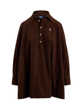 RALPH LAUREN WOMEN Corduroy Pleated Shirtdress Dark Brown